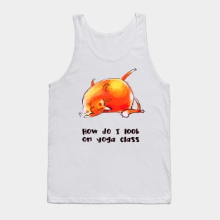 How do I look on yoga class funny yoga and cat drawing Tank Top